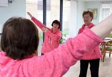 Residents at Bishop Ramsay Court enjoying a Tai Chi class